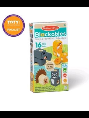 Melissa & Doug Blockables Woodland Friends - Orange & Gray